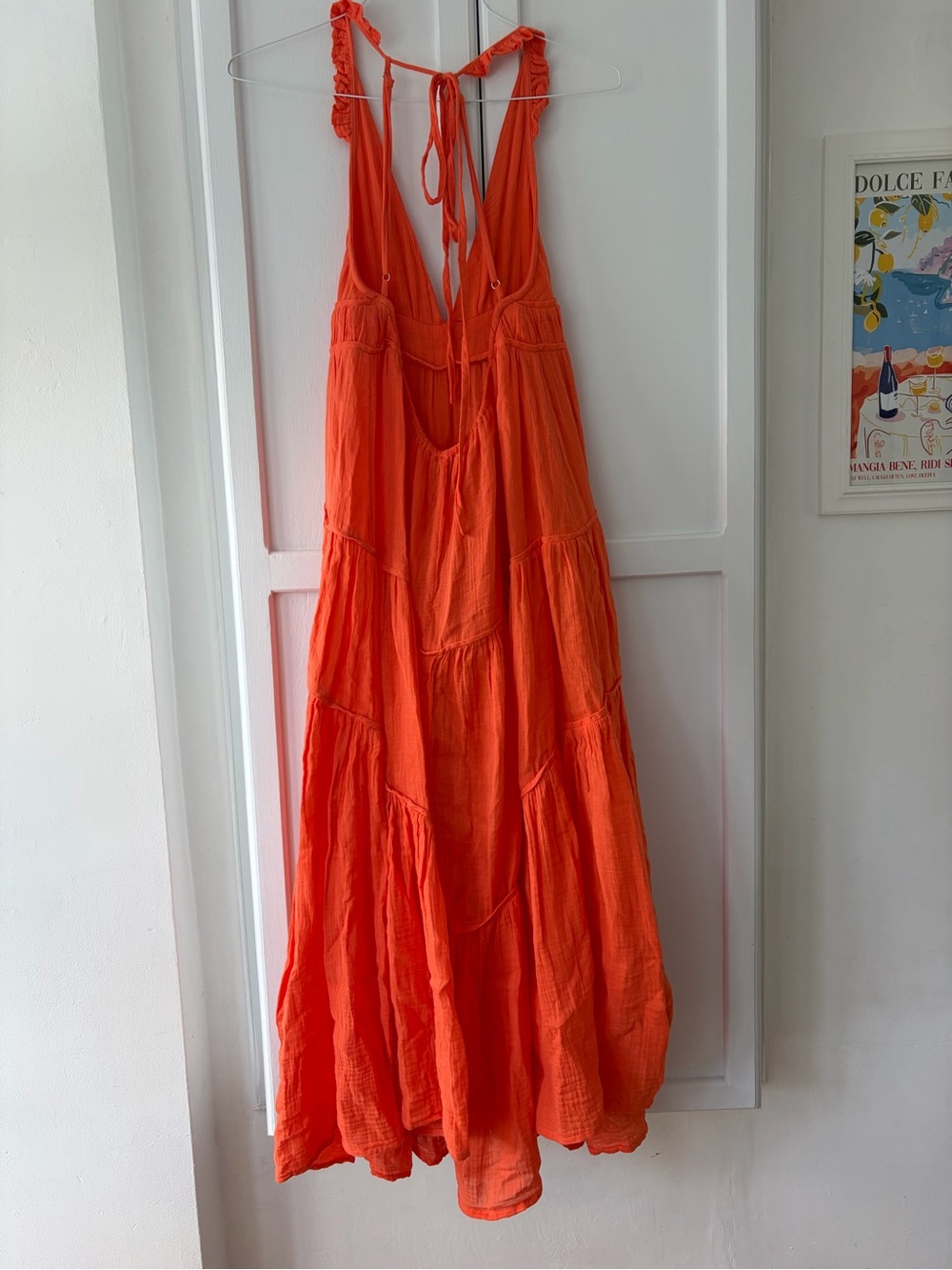 Anthropologie Celandine Orange Maxi Dress with Deep V and slit - Picture 5 of 7